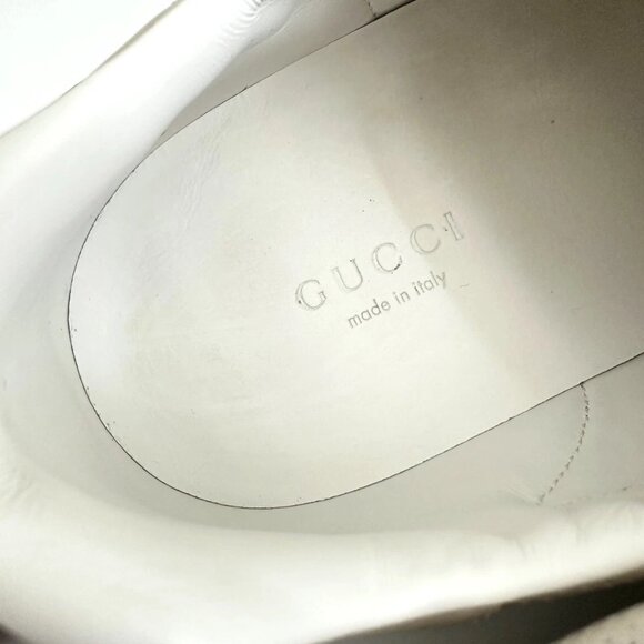GUCCI Women's Ace Cream Embossed Leather GG Logo Low Top Sneakers Size 37.5 - Picture 10 of 12